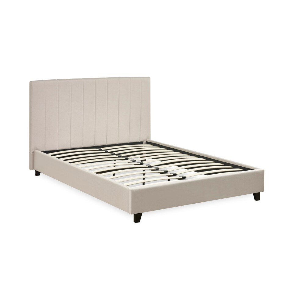 image 1 of Hazel Oatmeal Linen Upholstered Bed Frame -  Small Double (120cm)