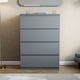 image 2 of Vida Designs Denver 4 Drawer Chest of Drawers Bedroom Storage, Grey
