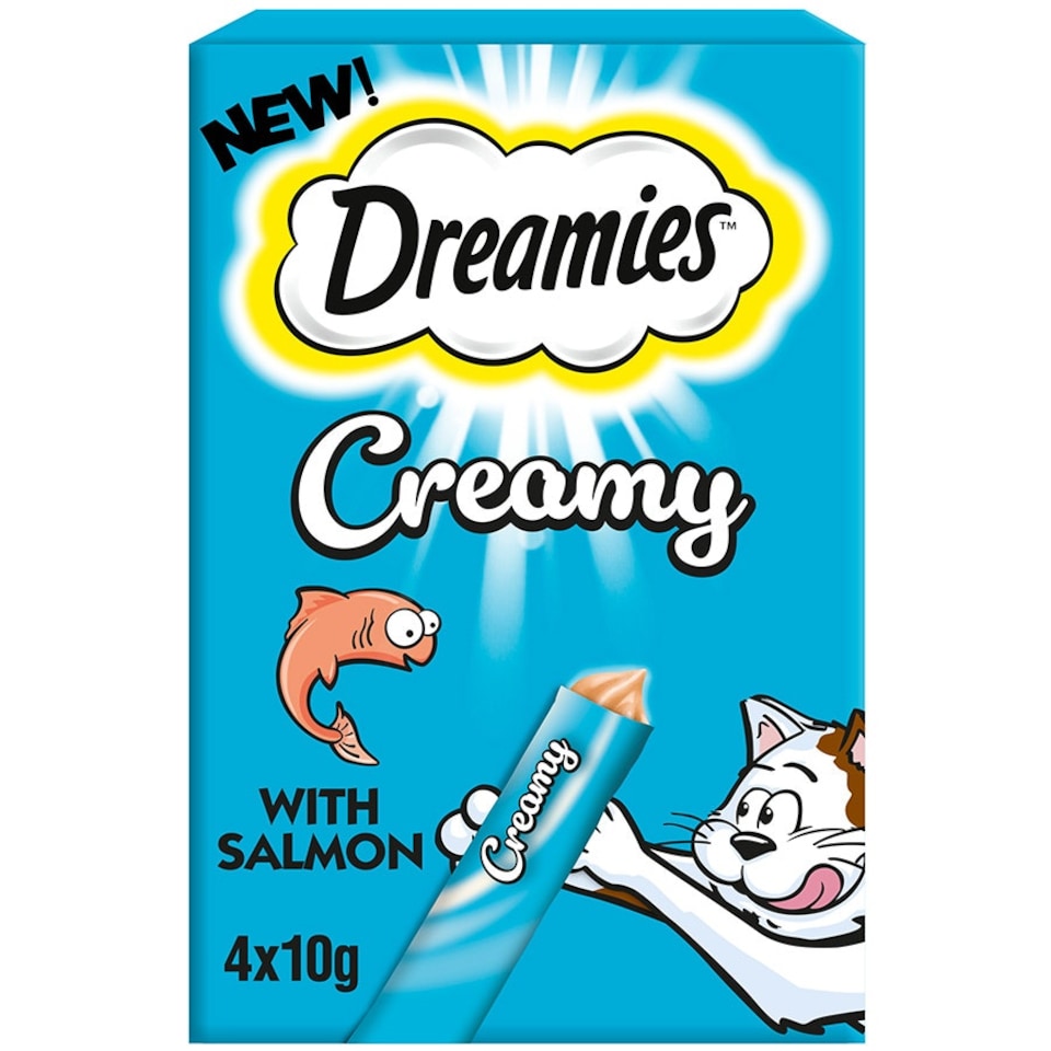 image 1 of Dreamies Creamy Cat Treats With Salmon 11 x 40g