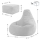 image 6 of Dalton Cord Adults Bean Bag Recliner and Pouffe, Ready Filled Beanbag and Footstool Sage Green | Green | Sage Green | 1