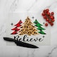 image 2 of Christmas Trees With Leopard Print Dining Glass Chopping Board | Multi