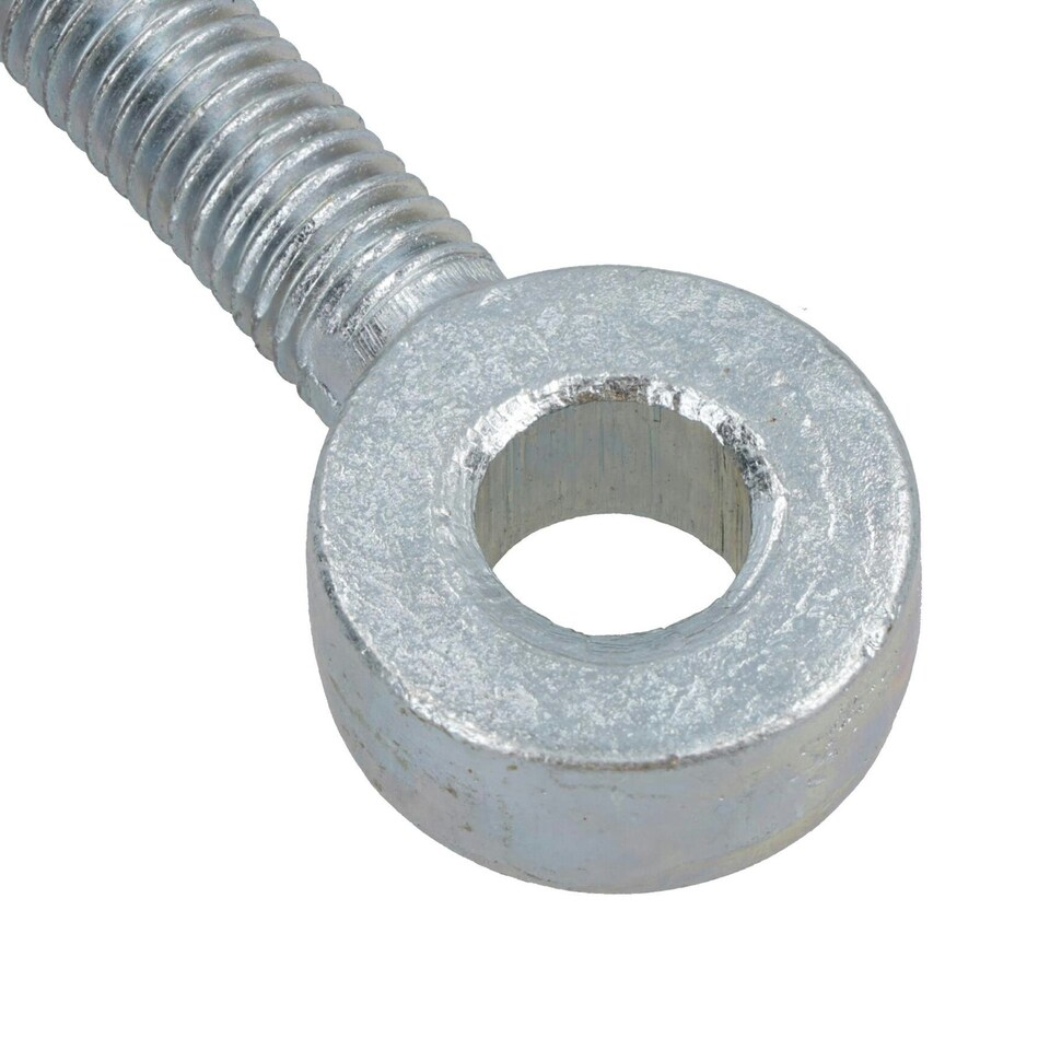 image 1 of Swing Gate Long Eye Bolts Hinge + Nuts Adjustable Zinc Plated 12 x 150mm 4pc Silver