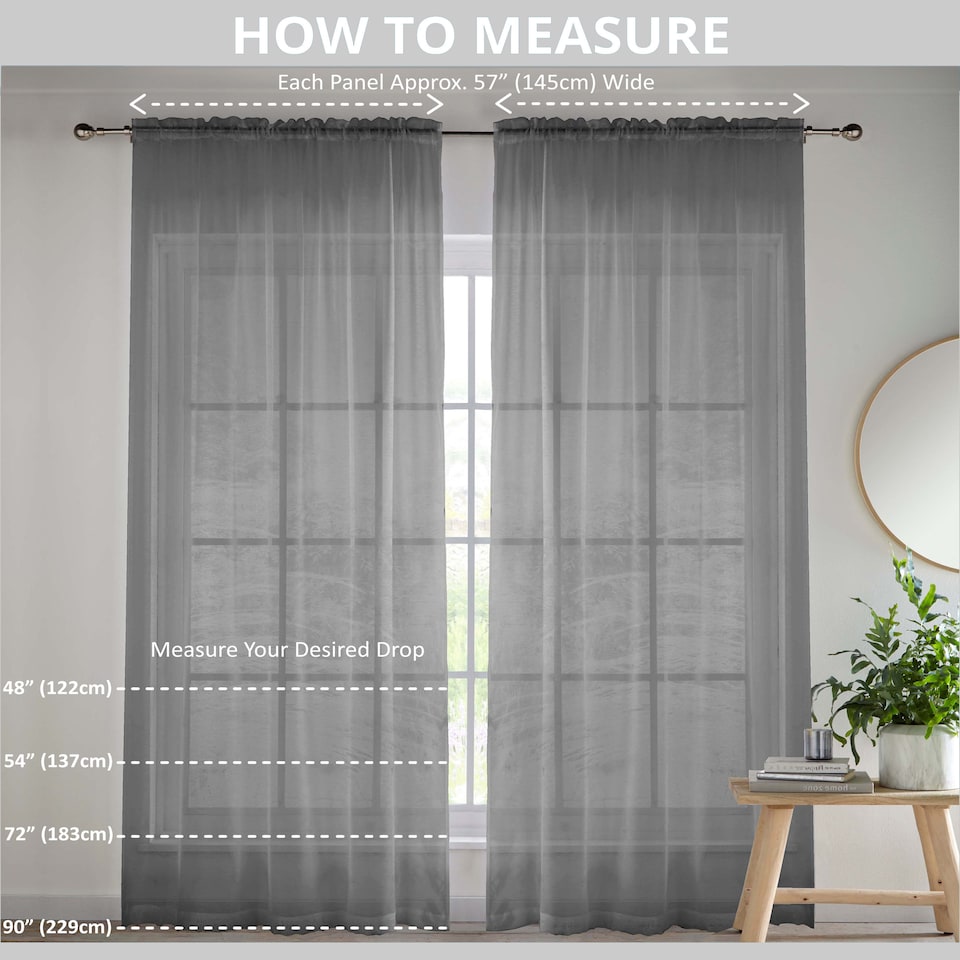 image 1 of Sheer Pink Plain Woven Voile Slot Top Curtain Panel Pair (57x48") 145x122cm