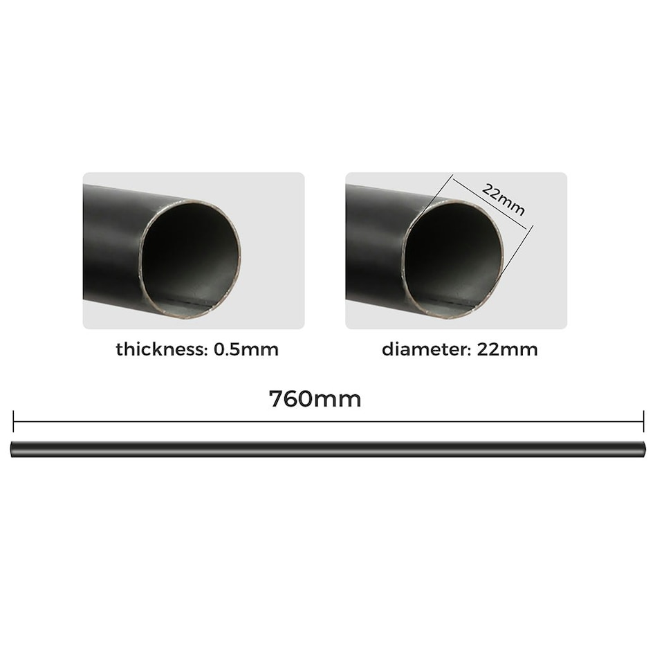 image 1 of Marlow Black Steel Curtain Rod Set Extendable Adjustable with Quiet Operation | Black
