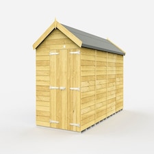 7 x 15 Feet Apex Shed - Double Door Without Windows - Wood - L454 x W214 x H217 cm Brown