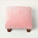 image 4 of Homescapes Mable Pink Velvet Square Footstool