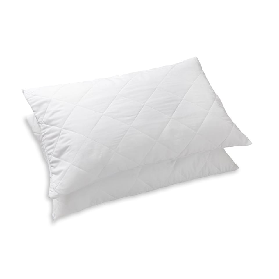 image 1 of Quilted Pillow Protectors 2PK Soft Touch Microfibre Protector Zippered Closing White