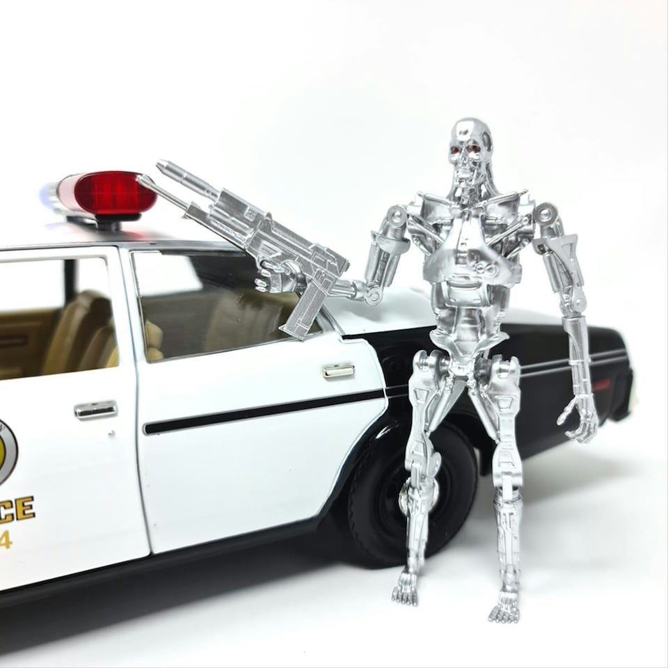 image 1 of Greenlight The Terminator (1984) 1977 Dodge Monaco w/T-800 Figure