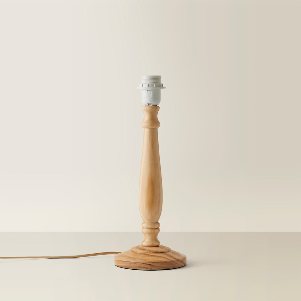 image 1 of ValueLights Victoria Light Wood Traditional Stem Table Lamp Base | Brown