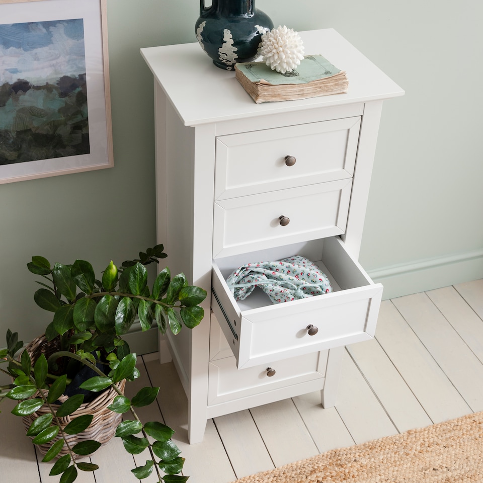 image 1 of Karlstad Chest of Drawers 5 Drawer Tall in Classic White