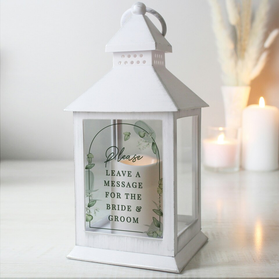 image 1 of Personalised Botanical Wedding Lantern