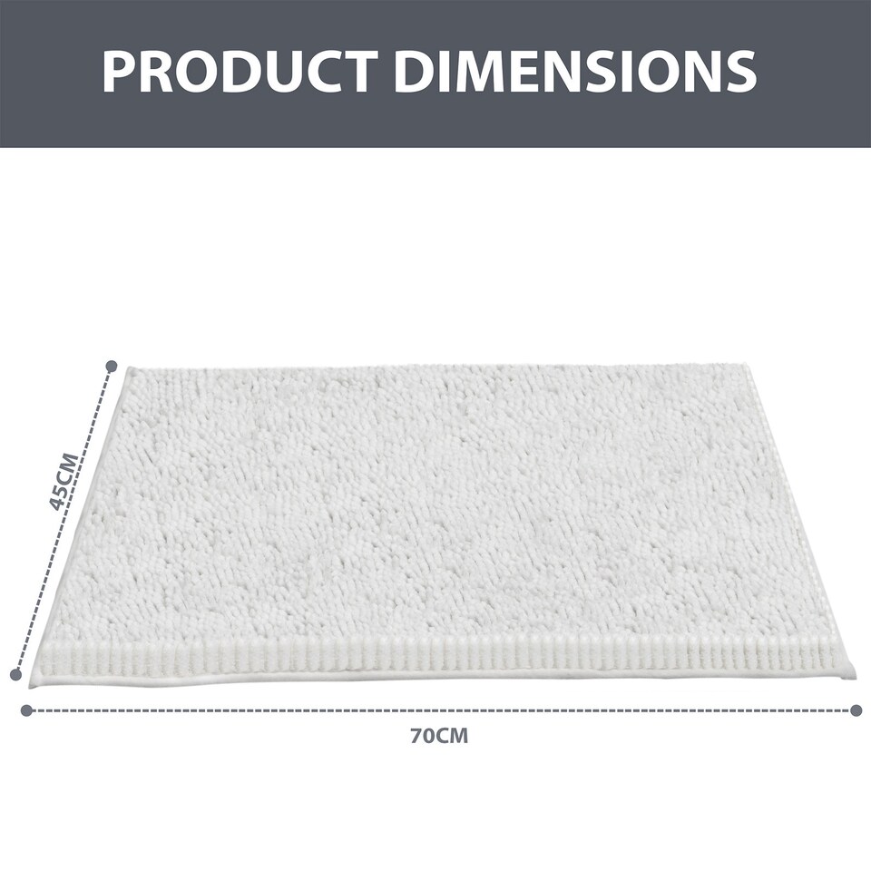 image 1 of Non Slip Bath Mat Water Absorbent Shower Mats Machine Washable Bathroom Rug, White | White