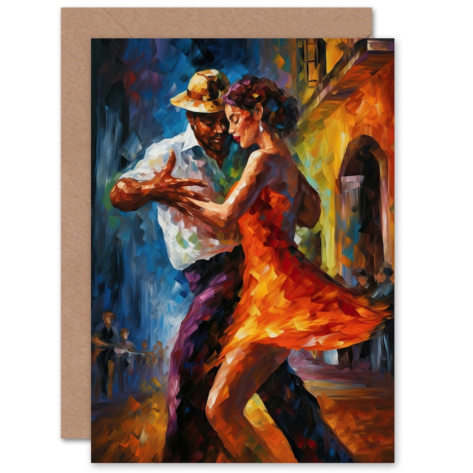 image 1 of Salsa Street Dance Lovers Dancing Love Valentines Day Card