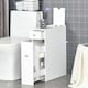 image 7 of HOMCOM Bathroom Slim Floor Cabinet Narrow Wooden Storage Home Bath Toilet Cupboard Organiser Unit with Drawers White