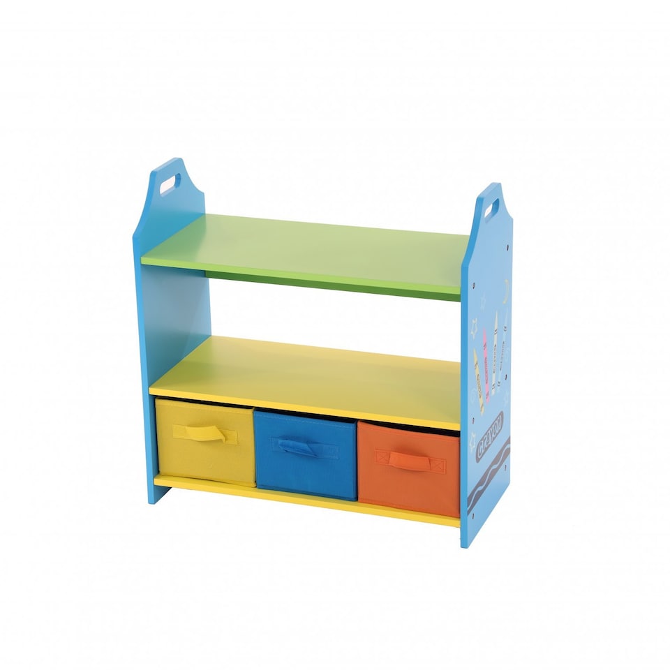 image 1 of Colourful Childrens Toy Storage Crayon Unit Shelves with 3 Drawers