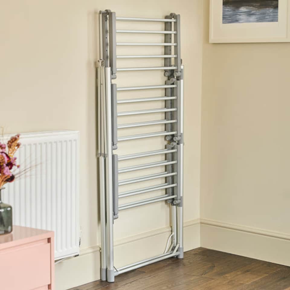 image 1 of Zennox 3 Tier Folding Heated Clothes Airer with Cover