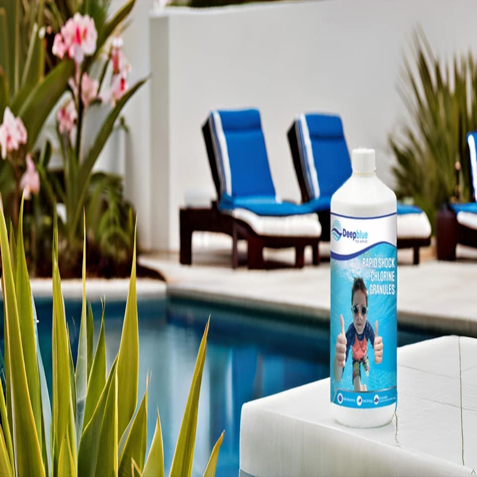image 1 of 1Kg Deep Blue Pro Rapid Shock Chlorine Granules quick acting for hot tubs, spas and swimming pools