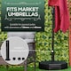 image 3 of Outsunny Garden Parasol Base Stand Up to 28kg Water or 40kg Sand Filled, Black | Black | Black