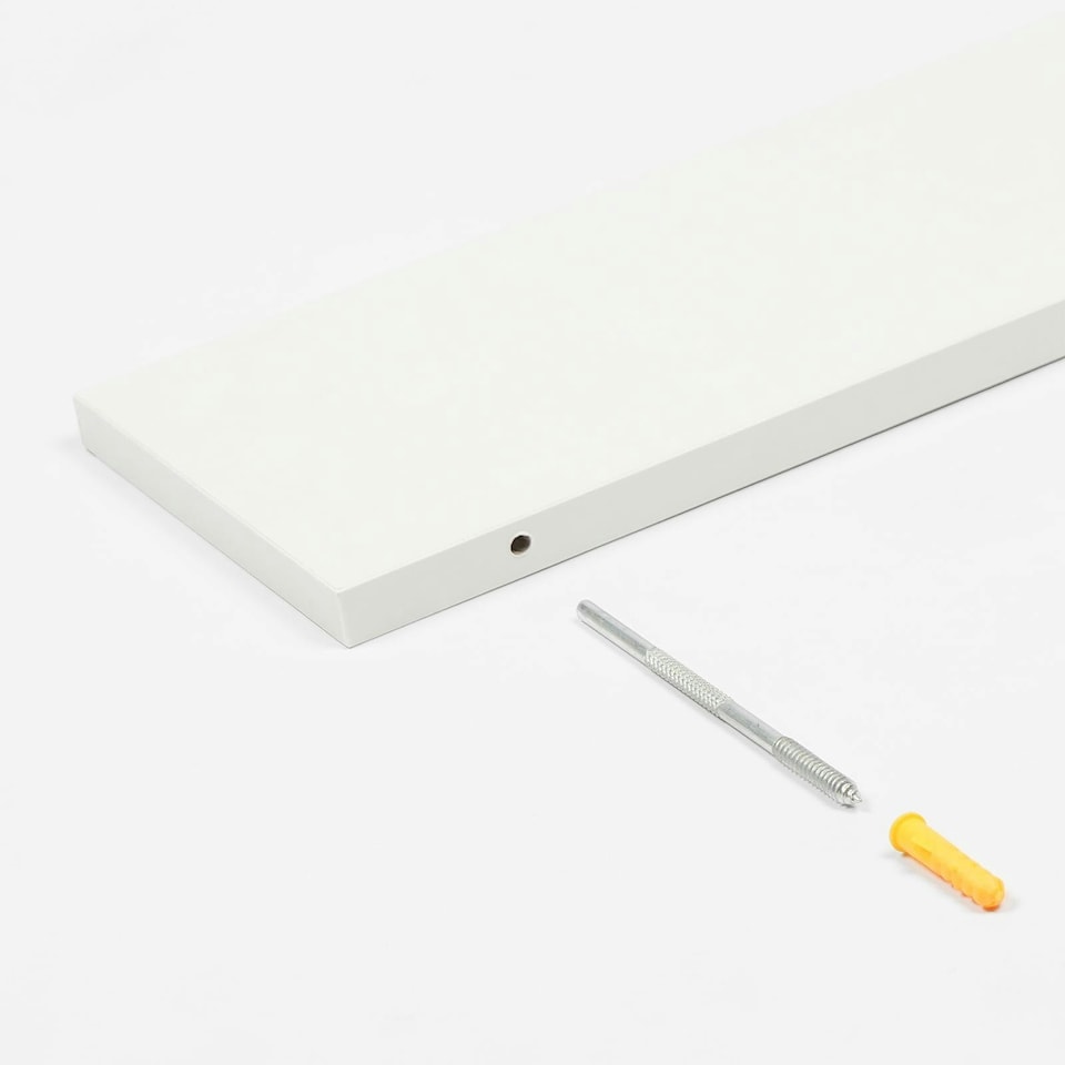 image 1 of OHS 2 x Wall Mounted Display Storage Floating Shelves, Large - White