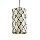 image 1 of Traditional Cream Amber Tiffany Glass Pendant Lamp Shade with Small Clear Beads | Orange