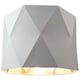 image 3 of Grey Cotton 12 Inch Geometric Shade with Inner Brushed Silver Metal Effect Lining | Grey