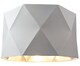 image 3 of Grey Cotton 12 Inch Geometric Shade with Inner Brushed Silver Metal Effect Lining | Grey