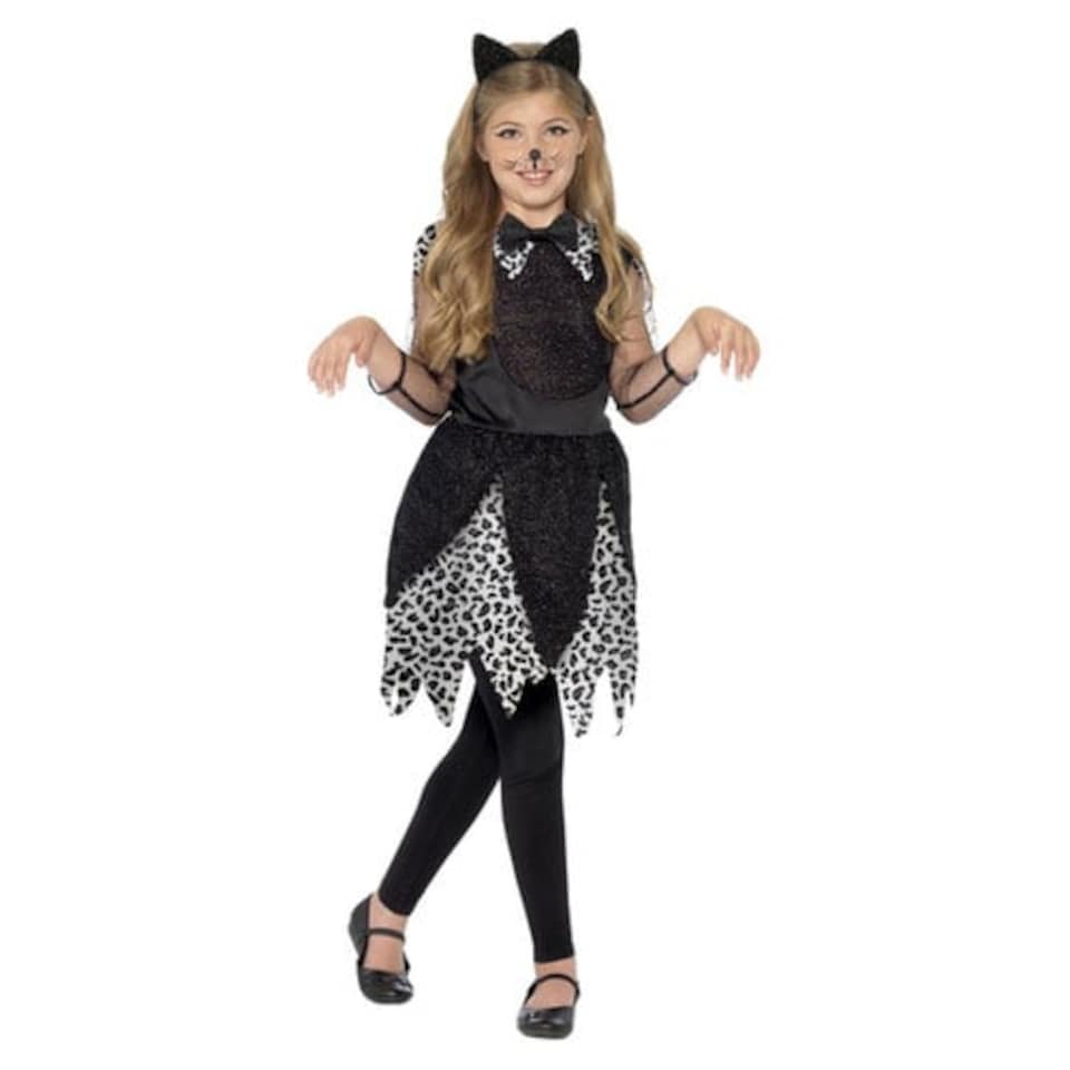 image 1 of Midnight Cat Girls Deluxe Fancy Dress Costume Kids Medium - Age 7-9