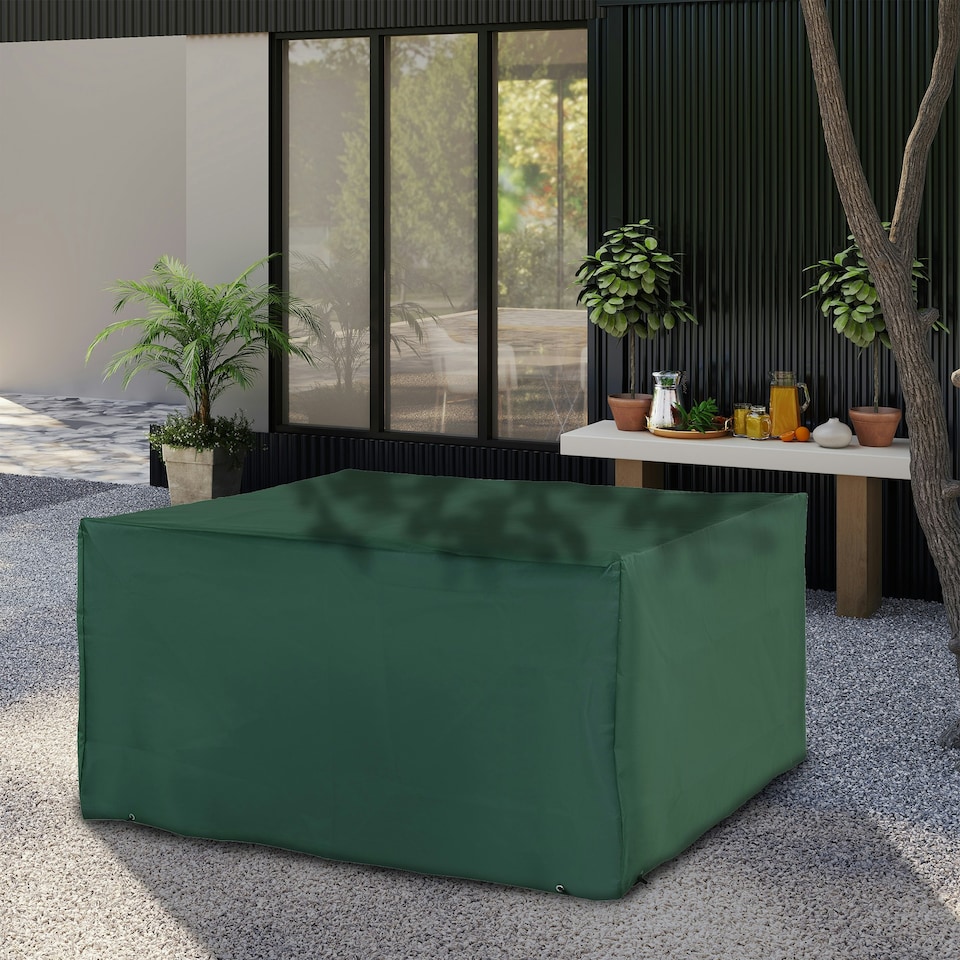 image 1 of Outsunny UV Rain Protective Cover For Garden Patio Wicker Rattan Green | 135cm x 135cm x 75cm