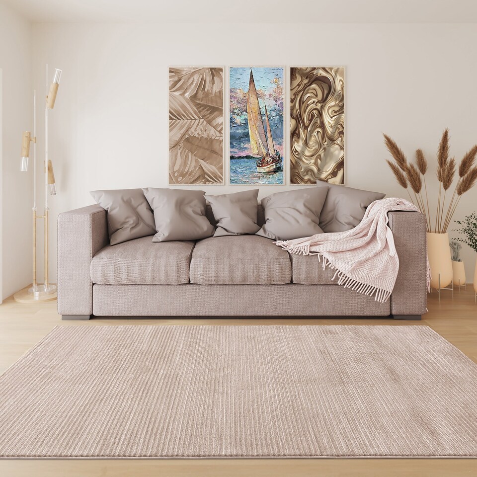 image 1 of RUGLENZA HOME - INTERNO AREA RUG - 12 MM - MINK LINES - 120 x 170 CM