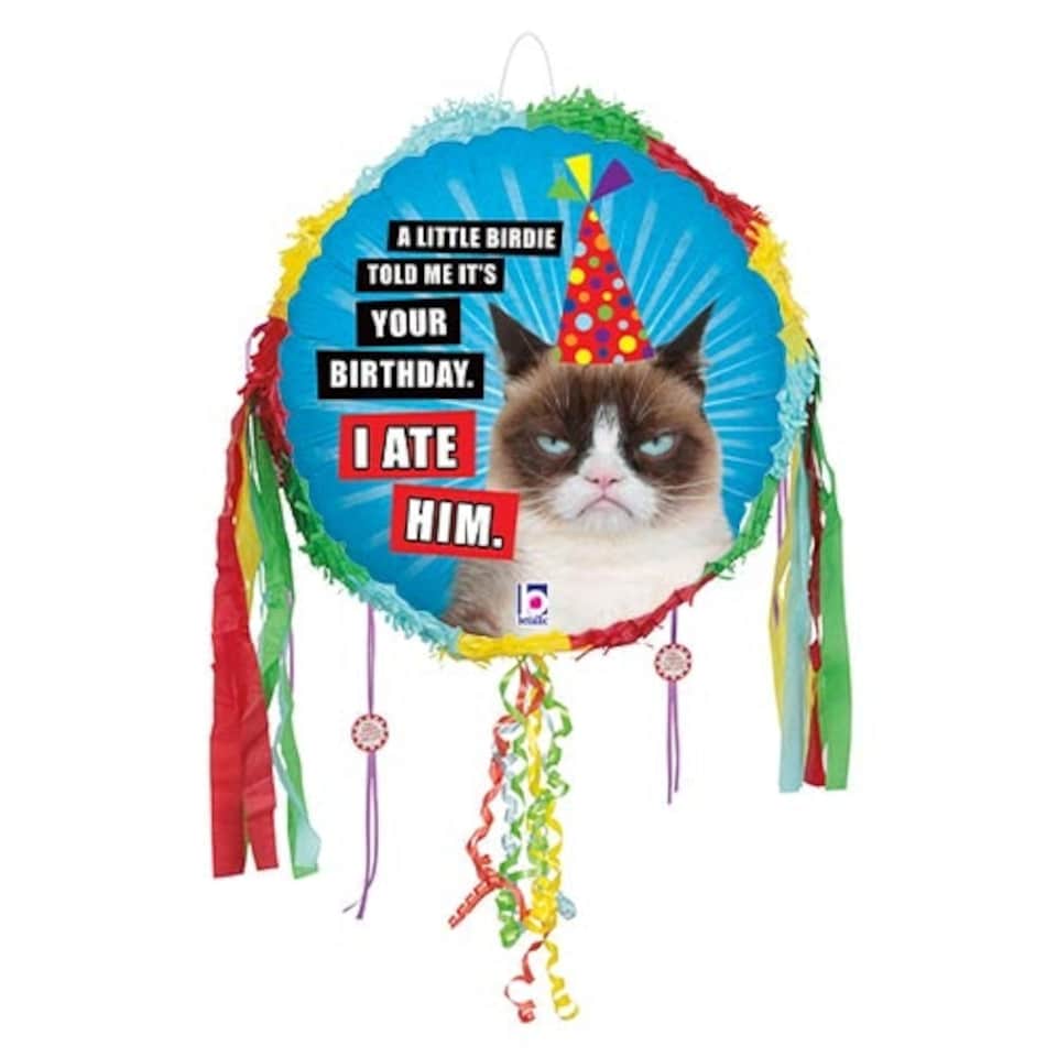 Grumpy Cat I Ate Him Holographic Pull String Pinata