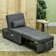 image 2 of HOMCOM Folding Sofa Bed Adjustable Sleeper w/ Pillow Side Pocket, Grey
