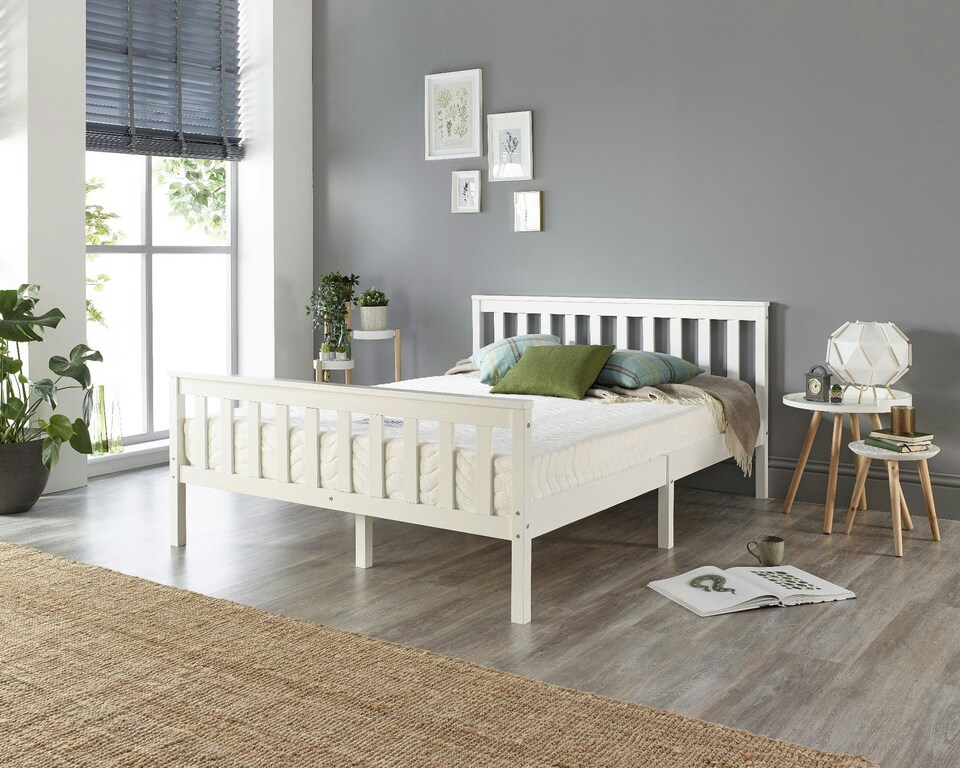 image 1 of Atlantic Bed Frame in White, size Small Double