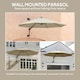image 8 of Outsunny Sun Parasol with Vent, Wall Umbrella for Patio, Garden, Pool Brown | Khaki