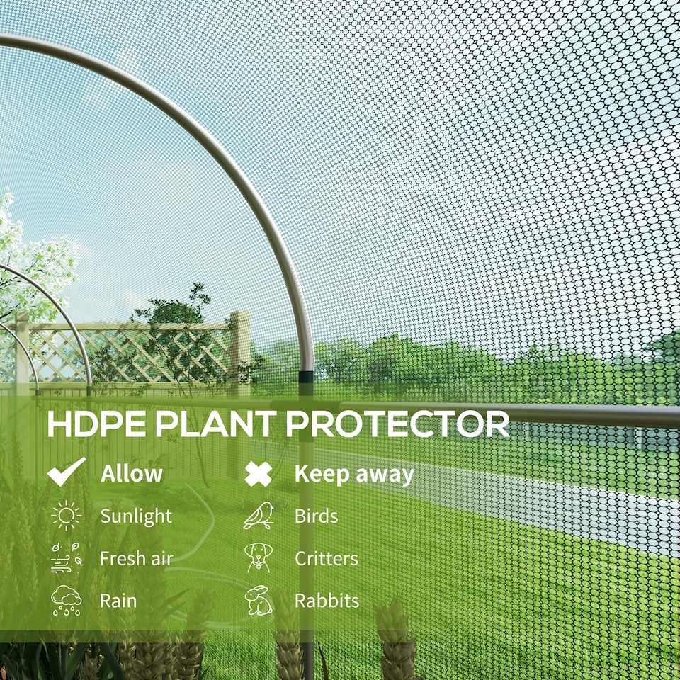 image 1 of Outsunny Fruit Cage, Plant Protection Tent, 1.2 x 3.6 x 1.9m, Green