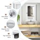 image 7 of COSTWAY Bathroom Mirror Cabinet Wall Mounted Storage White White