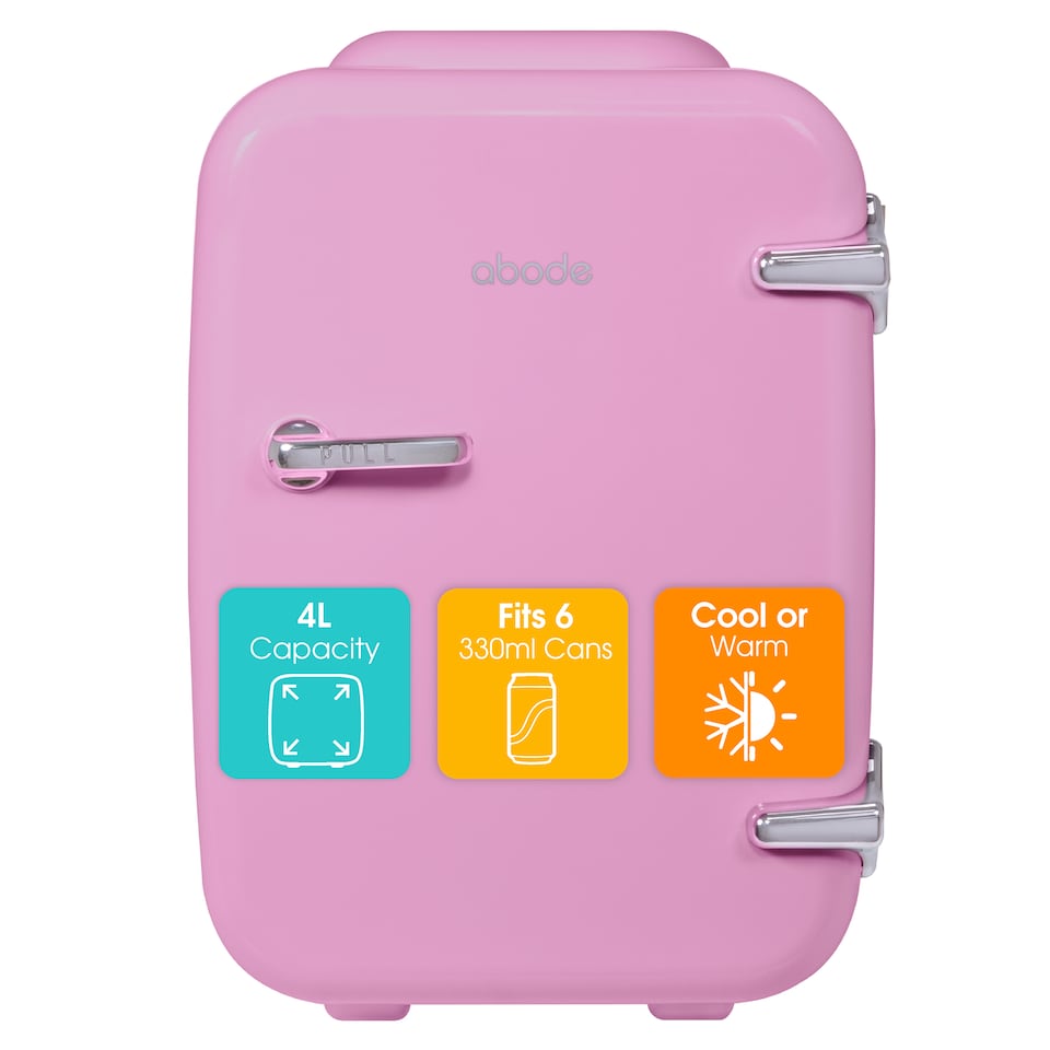 image 1 of Abode Retro 4L Mini Cooler and Warmer Pink A4CLR201P
