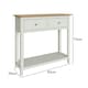 image 2 of Taberno Oak 2 Drawer Console Hallway Table Linen White White