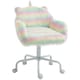 image 1 of Vinsetto Fluffy Desk Chair with Arms, Faux Fur Home Office Chair, Unicorn Swivel Chair with Adjustable Height and Wheels, Colourful