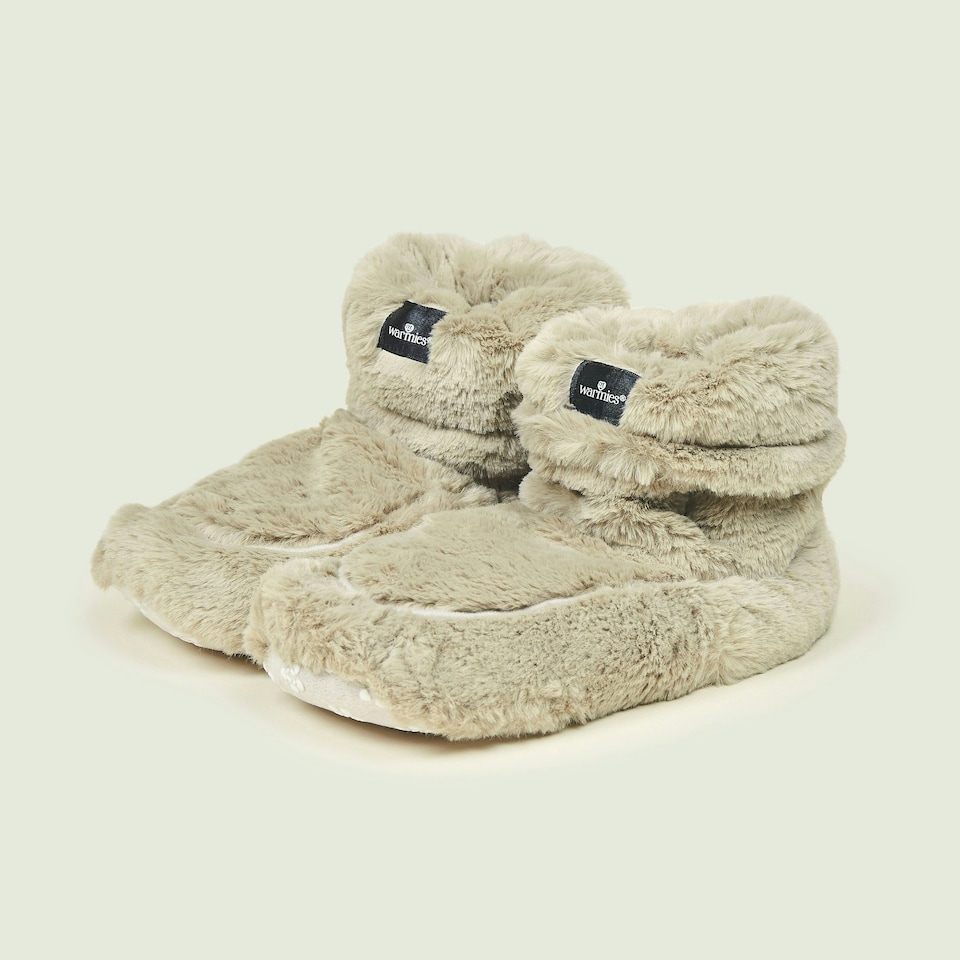 image 1 of Warmies Microwavable Boots Latte Colour One Size