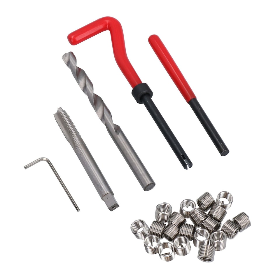 image 1 of M8 x 1.25mm Thread Tap Repair Cutter kit helicoil 15pc set damaged thread AN063