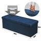image 2 of COSTWAY Folding Storage Ottoman Bench Tufted Seat Blue Blue