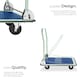 image 3 of Folding Trolley - 2 fixed, 2 swivel wheels, 150 kg load capacity, 73 x 47 cm load bed