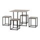 image 1 of Kent 1+4 Stowaway Dining Set - Stone Effect/Black Black
