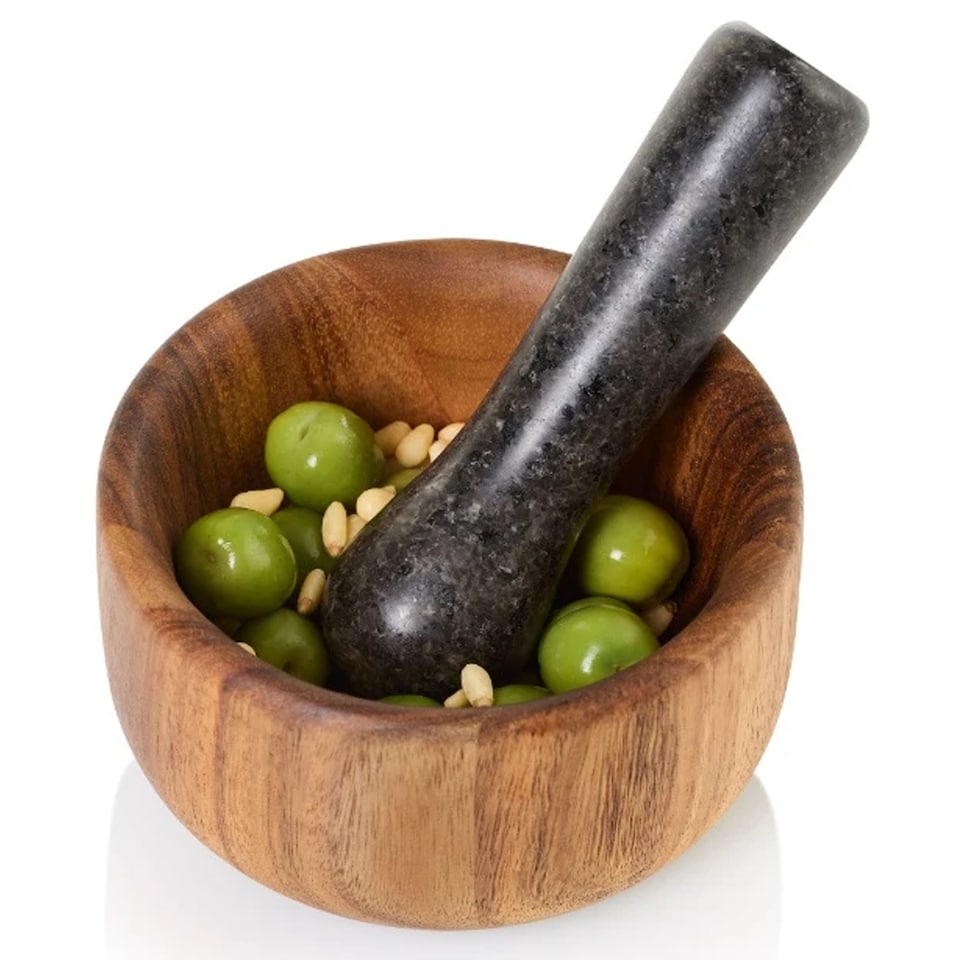 image 1 of AdHoc Taru Mortar and Pestle 11cm - Black/Brown