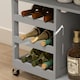 image 9 of HOMCOM Modern Kitchen Trolley, Rolling Island Storage Cart with Drawer, 9-bottle Wine Rack, Door Cabinets, Wooden Countertop, Grey