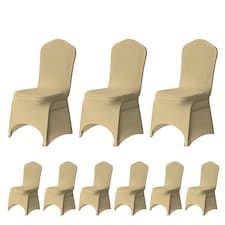 Chair Cover Spandex Polyester Stretch Fabric Dining Slipcovers - 10pcs