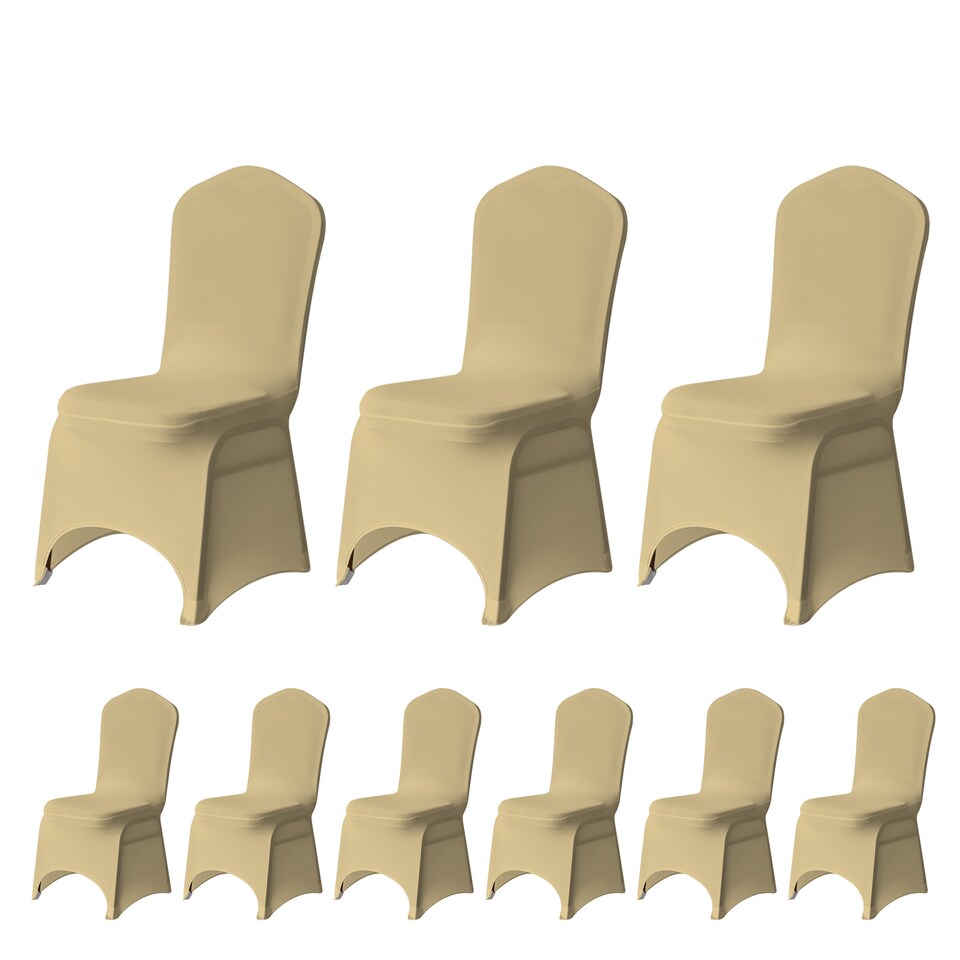 image 1 of Chair Cover Spandex Polyester Stretch Fabric Dining Slipcovers - 10pcs
