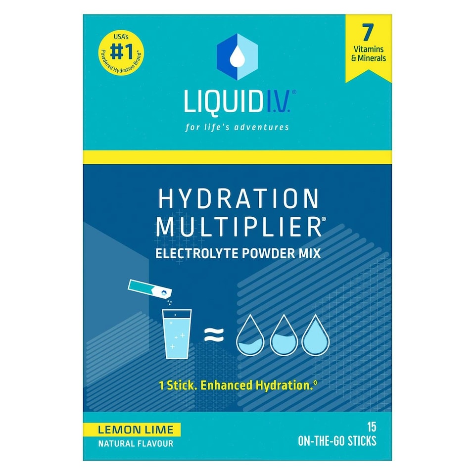 image 1 of Liquid I.V. Lemon Lime Hydration Multiplier Electrolyte Powder Mix, 15 Sachets
