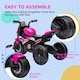 image 6 of AIYAPLAY 3 in 1 Baby Trike with Headlights, Music, Horn - Pink