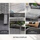 image 5 of Outsunny Garden PE Rattan Dining Sofa Set, Outdoor 4 Seater Wicker Furniture, High Back Chairs with Cushions, Tempered Glass Coffee Table for Patio, Light Grey